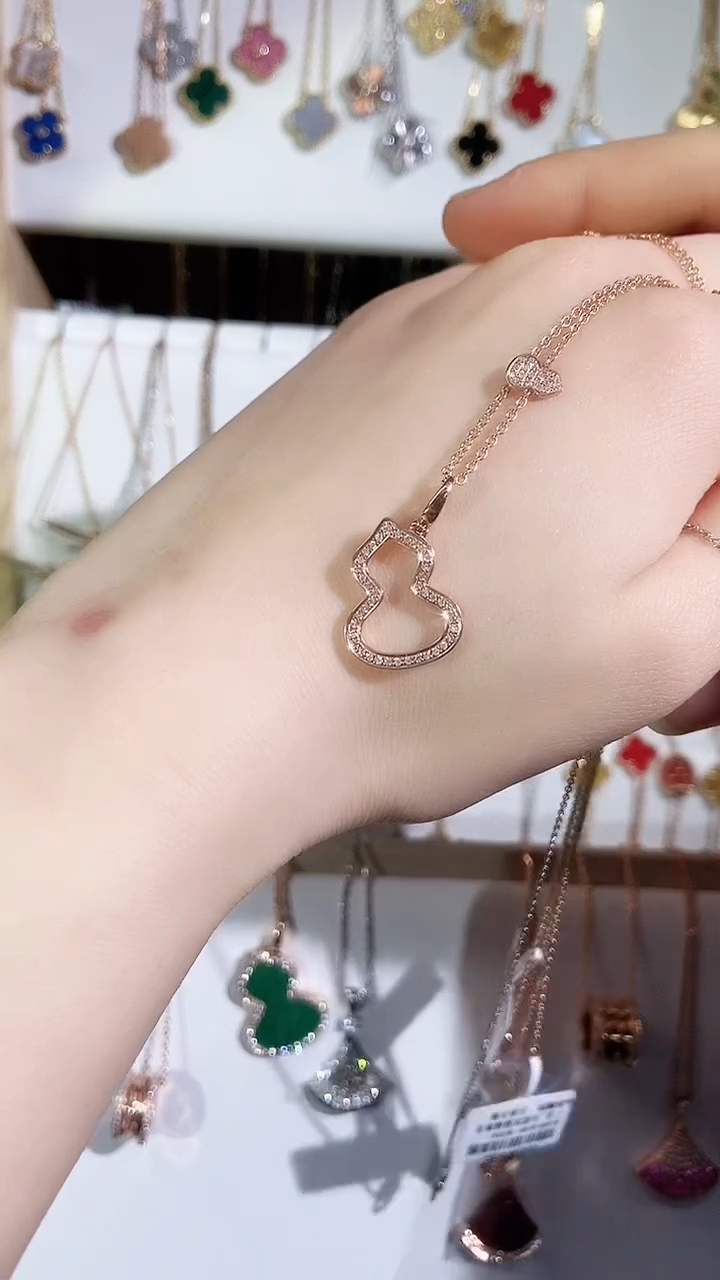 【闪购商品】钻石套链18K金镶嵌钻石K玫