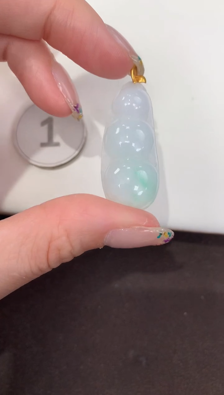 颈饰18K金镶嵌翡翠天然缅甸A货翡翠