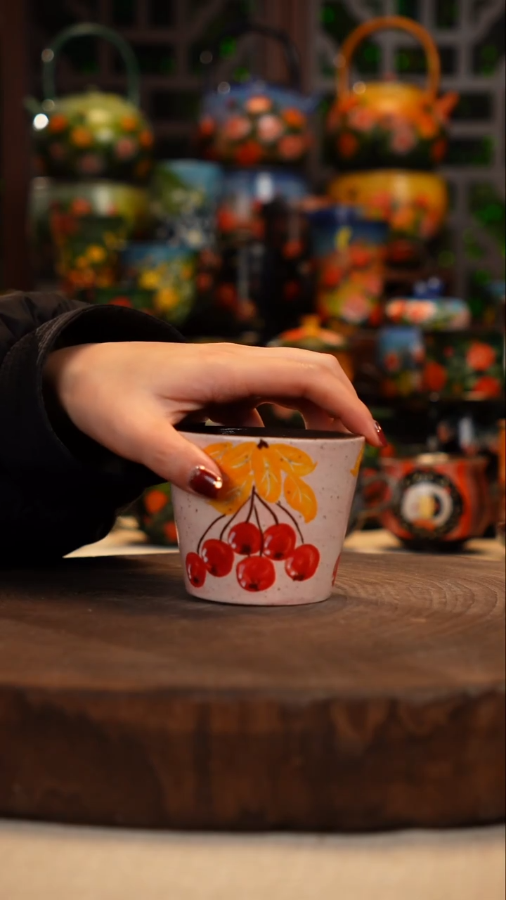 紫砂油画手绘釉下彩