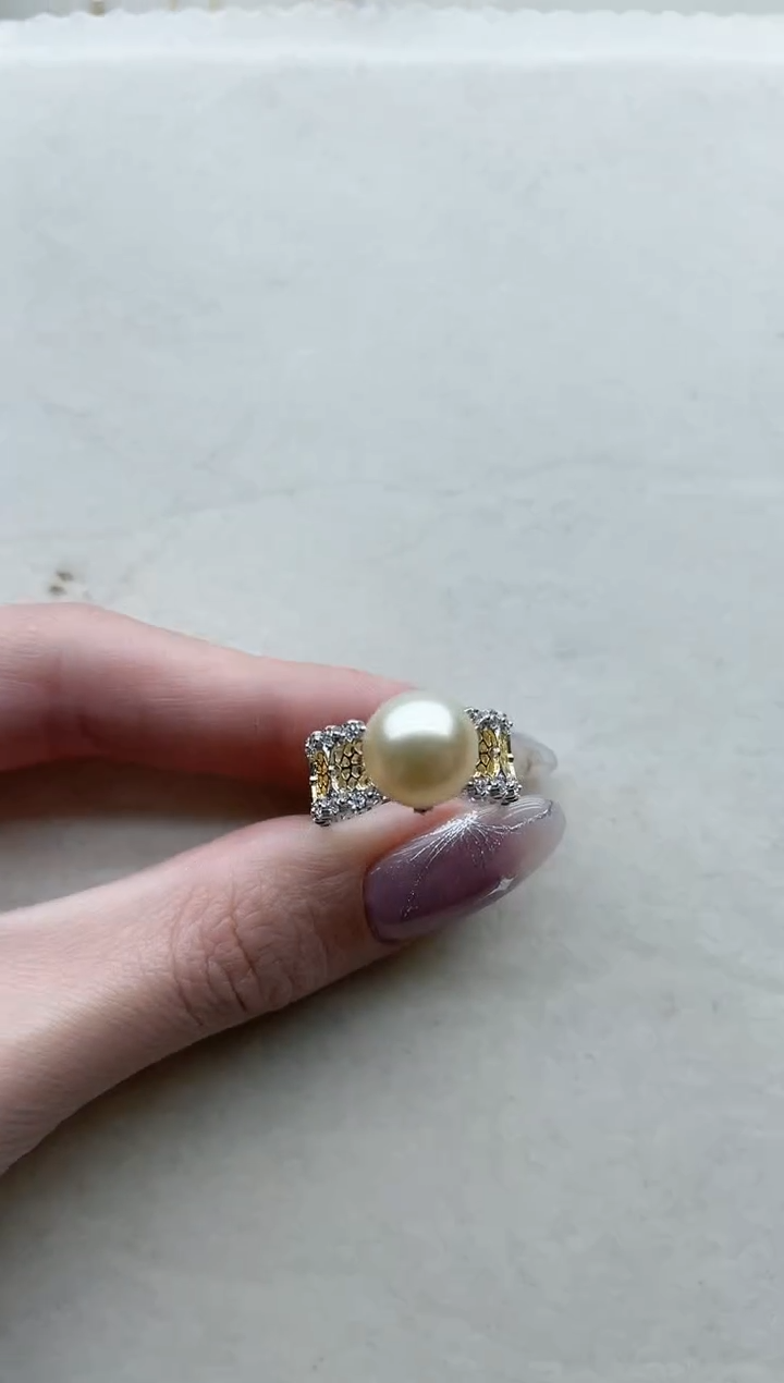 【闪购商品】海水珍珠戒指银S925镶嵌Y98