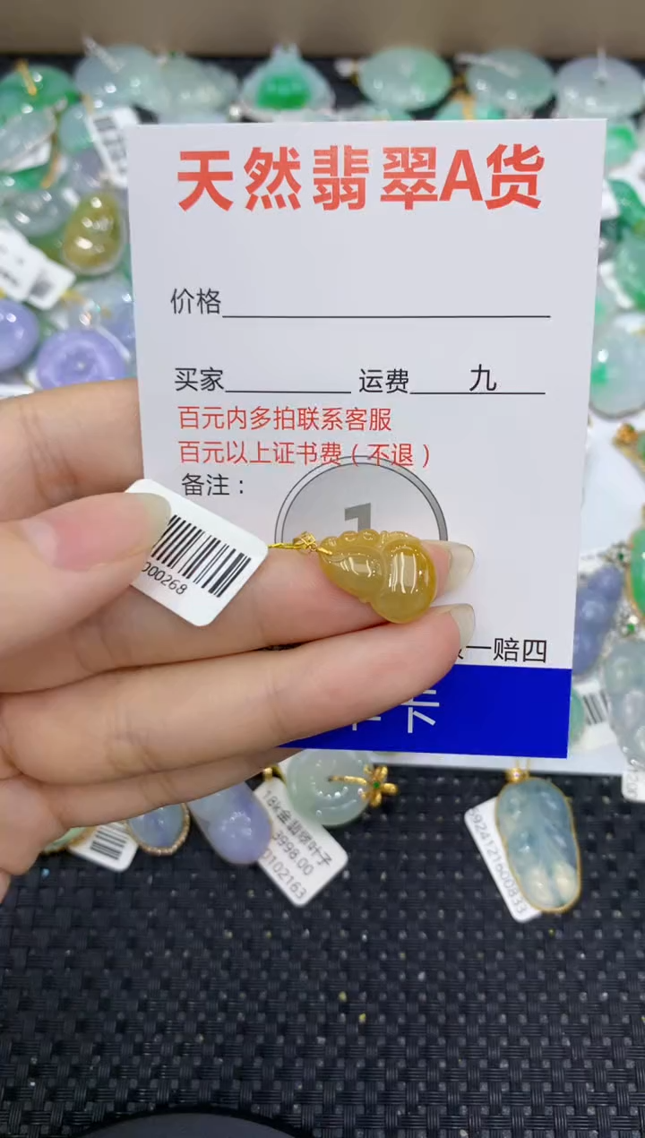 【闪购商品】翡翠颈饰18K金镶嵌8888888888