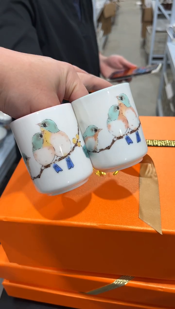 杯子骨瓷（简装）小鸟主人杯一对