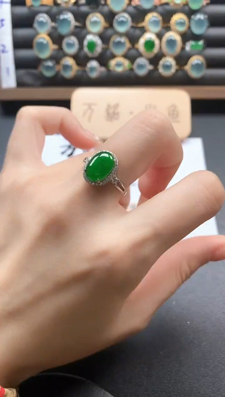 银S925镶嵌戒指翡翠51151