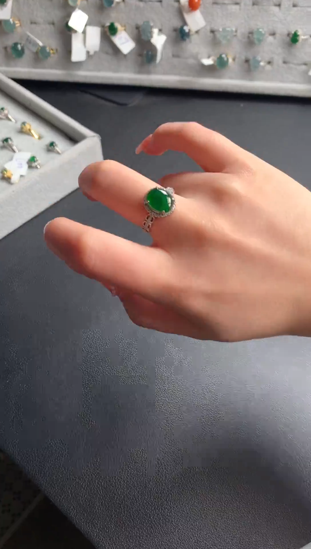 【闪购商品】翡翠戒指银S925镶嵌5215