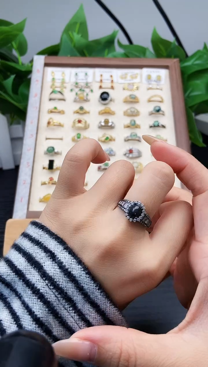 银S925镶嵌戒指翡翠12