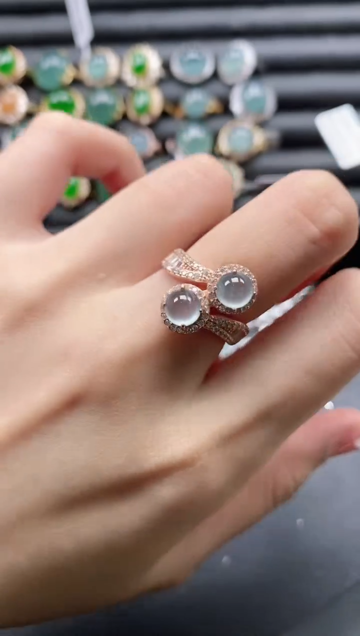 【闪购商品】翡翠戒指银S925镶嵌51511