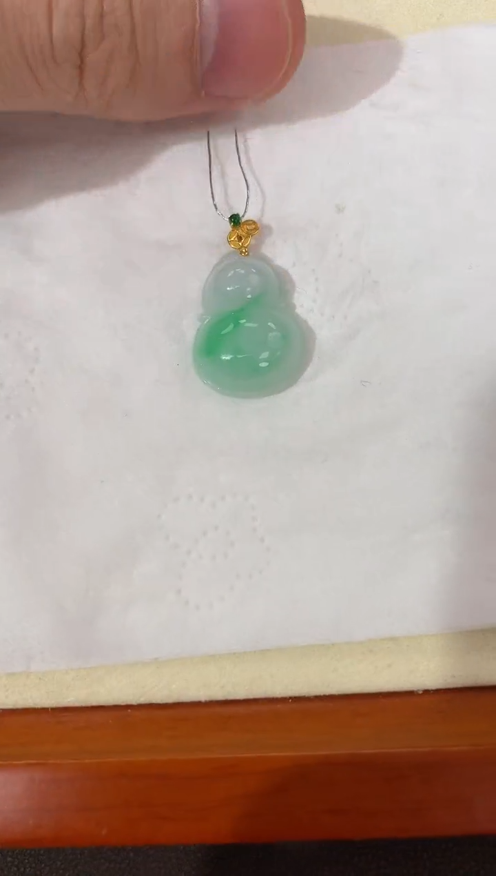 【闪购商品】翡翠颈饰18K金镶嵌天然缅甸a货翡翠