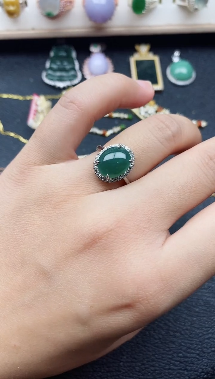 【闪购商品】翡翠戒指银S925镶嵌11111