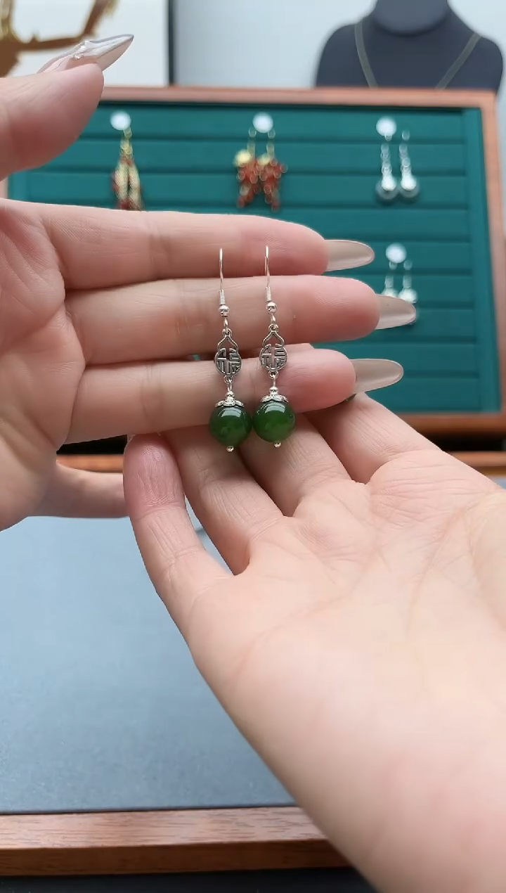 【闪购商品】玛瑙/玉髓耳饰银S925镶嵌032