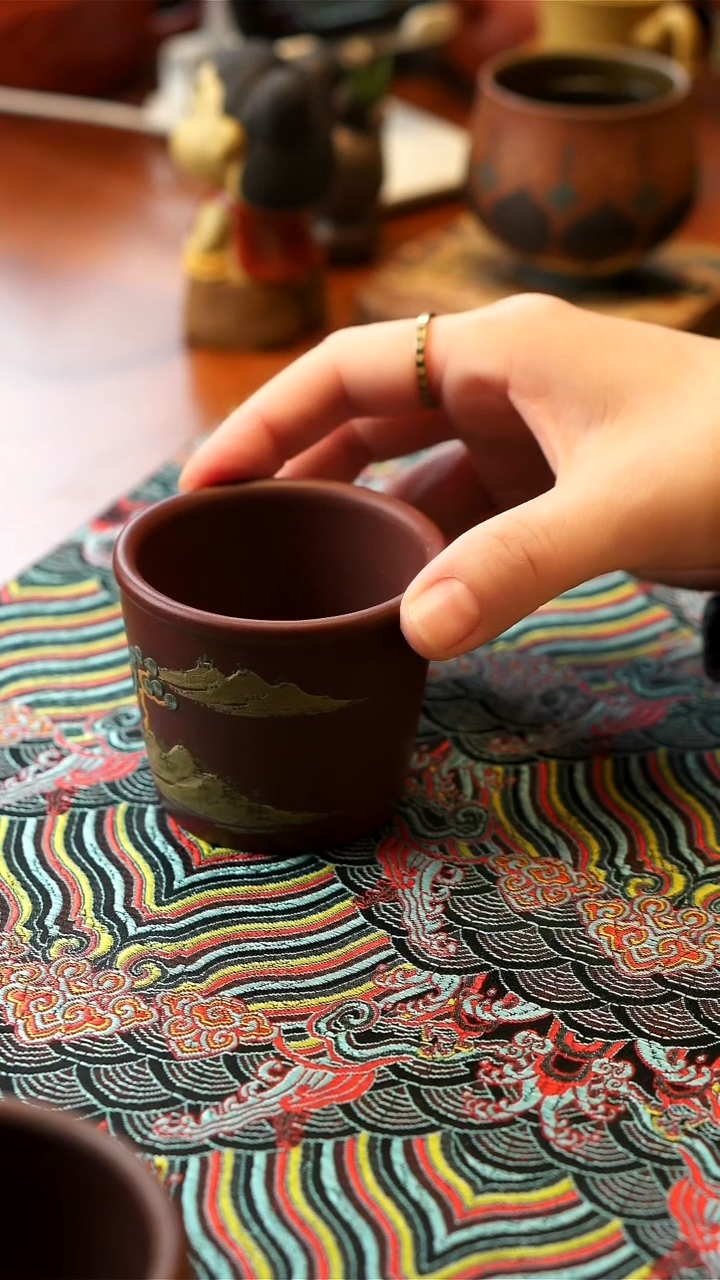 【闪购商品】紫砂茶壶紫泥山水杯