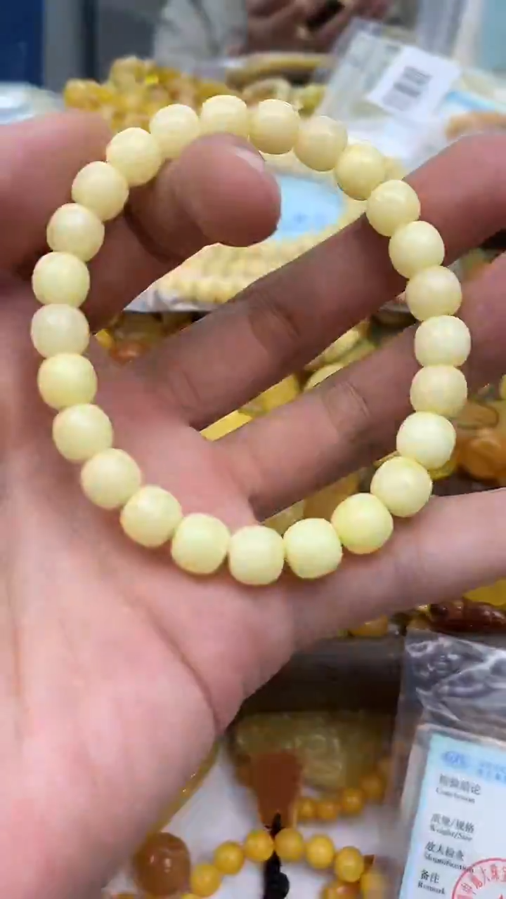 裸石蜜蜡未镶嵌手串卡8