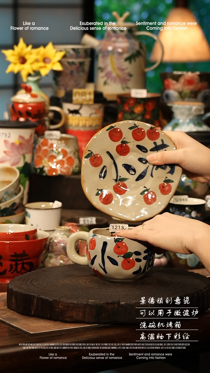 陶瓷景德镇高温釉下彩手工手绘款式@A1213@