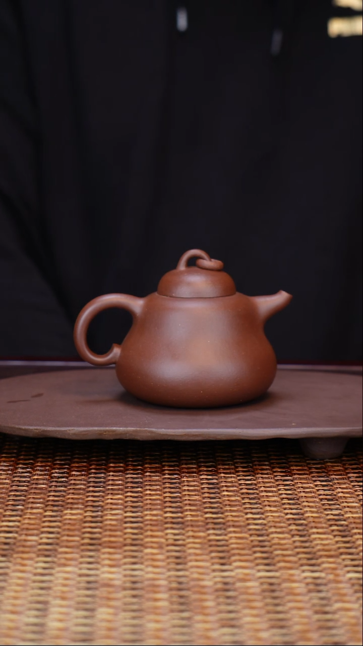 茶壶紫砂汀禾紫砂羊角山紫泥《福禄》170cc