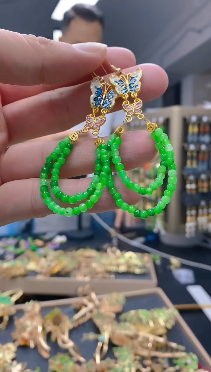 【闪购商品】翡翠耳饰合金0217翡翠耳钩