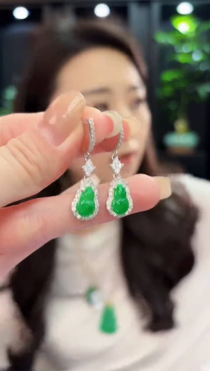 未镶嵌翡翠耳饰 缅料A货/支持复检/一件