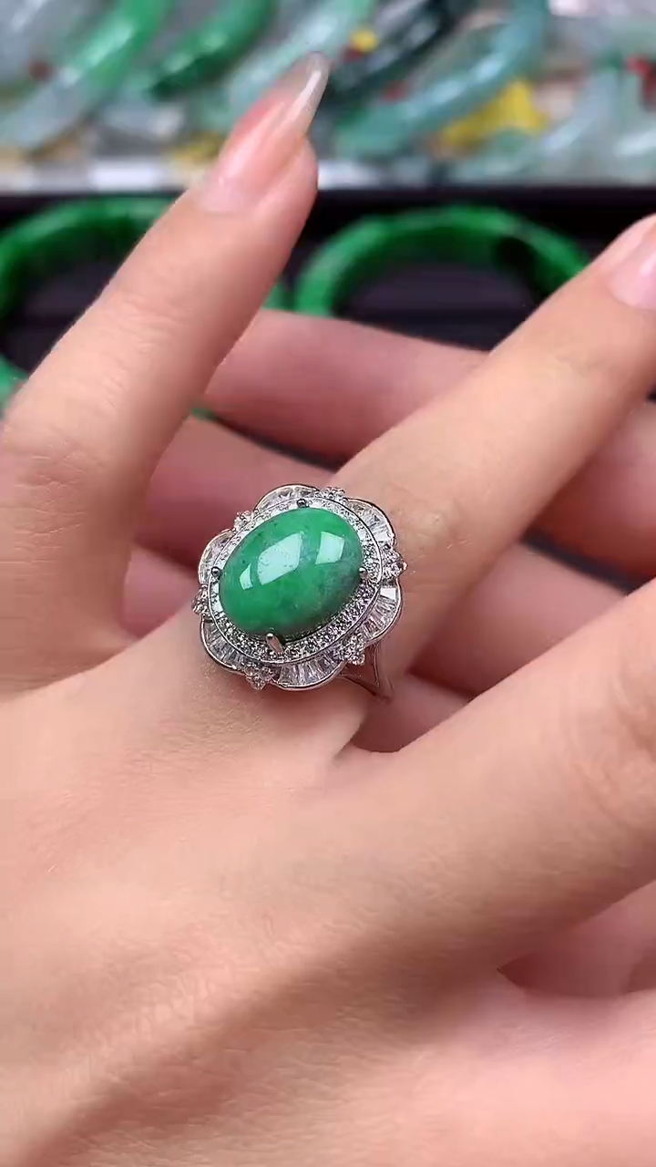 【闪购商品】翡翠戒指银S925镶嵌 戒指