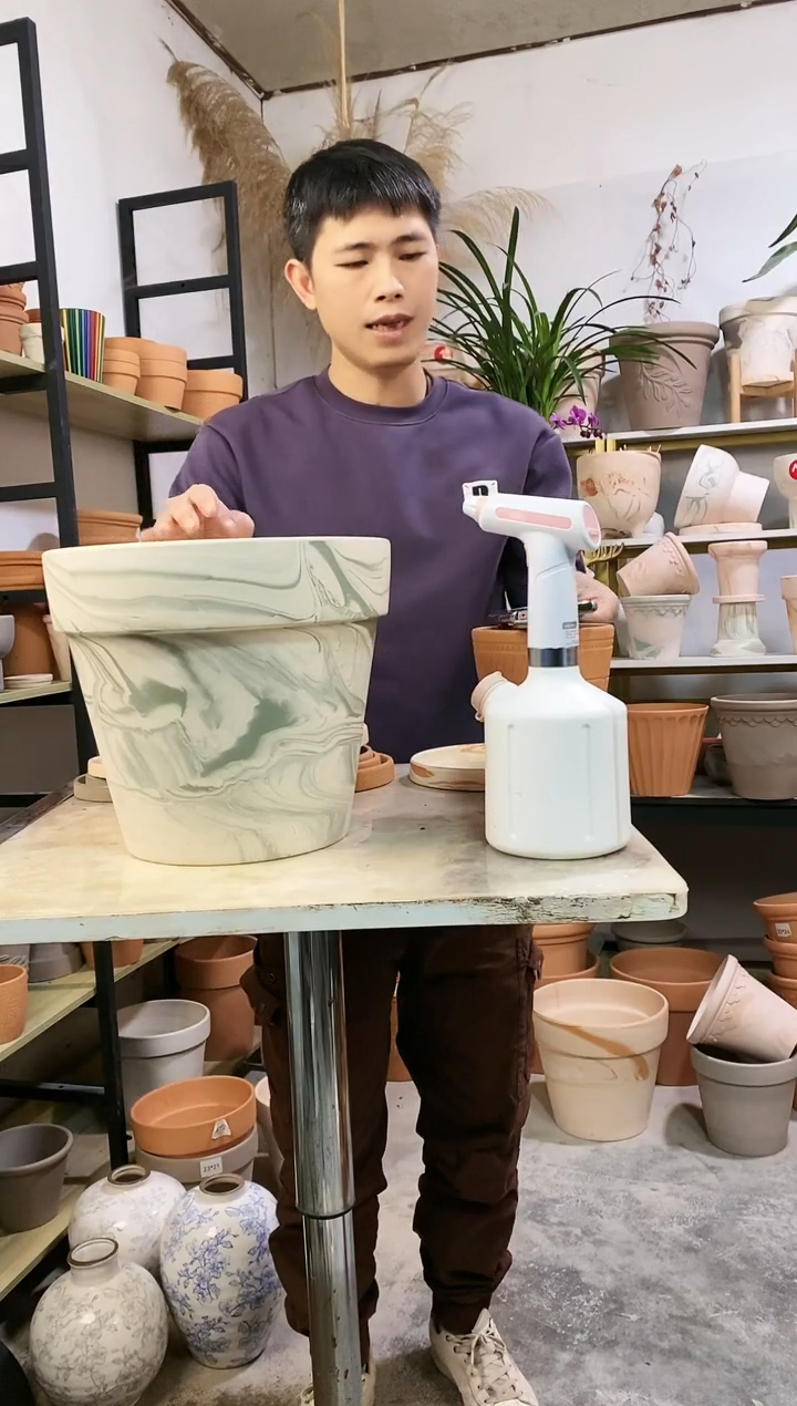 【闪购商品】红陶30*27绿白陶 1盆无托