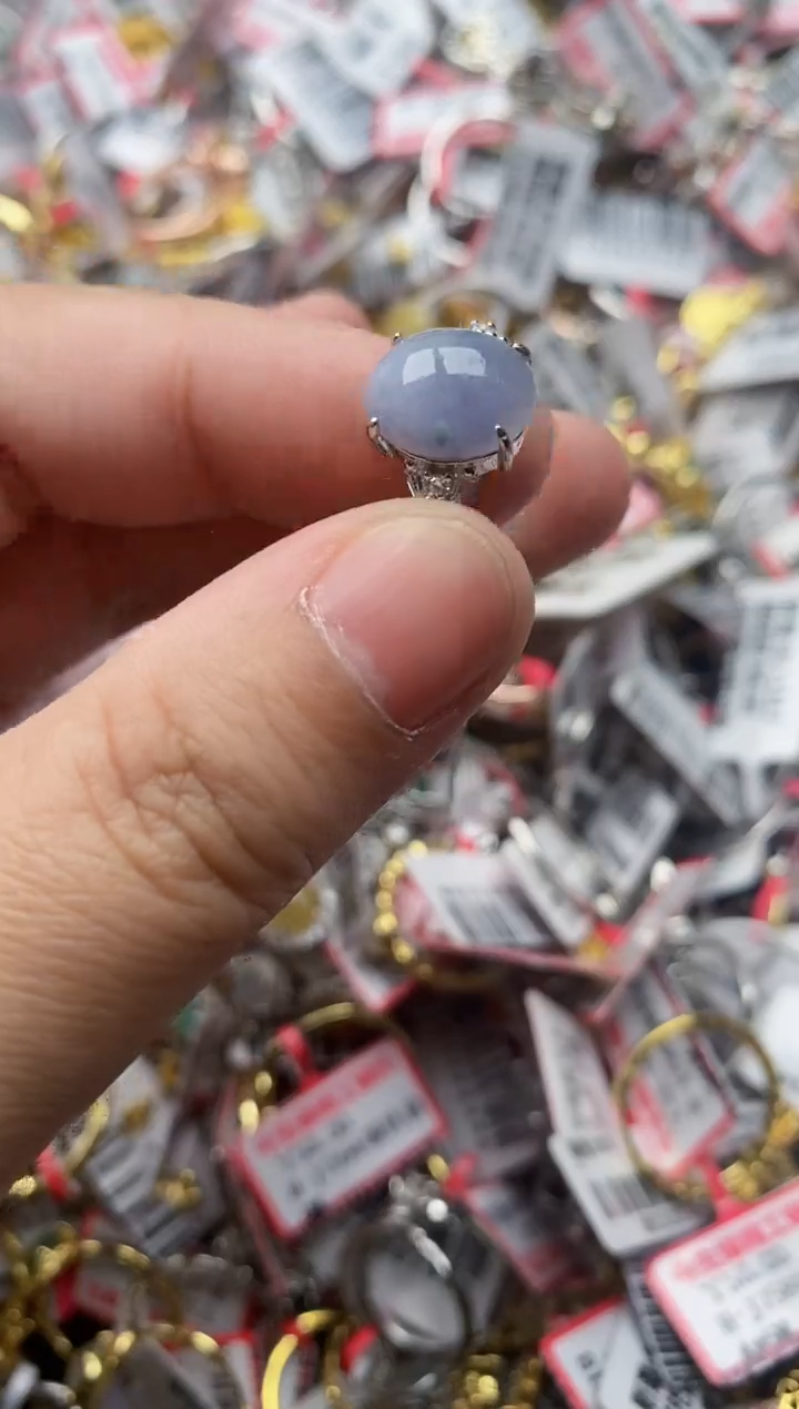 【闪购商品】翡翠戒指银S925镶嵌55555---4