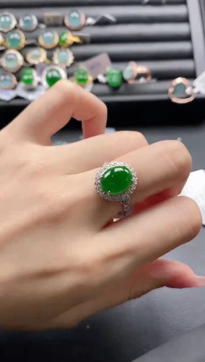 【闪购商品】翡翠戒指银S925镶嵌1111