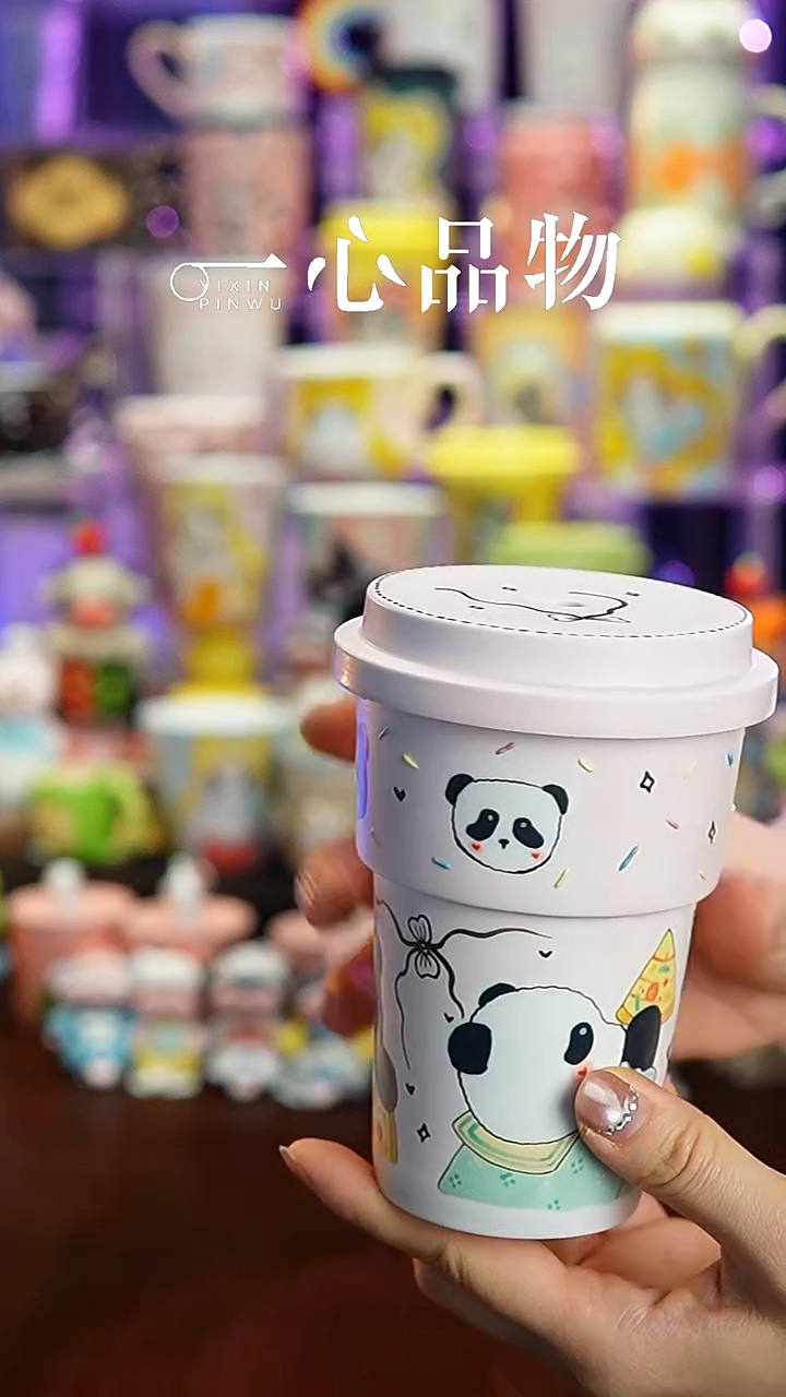 杯子瓷H37景德镇手工手绘杯子摆件