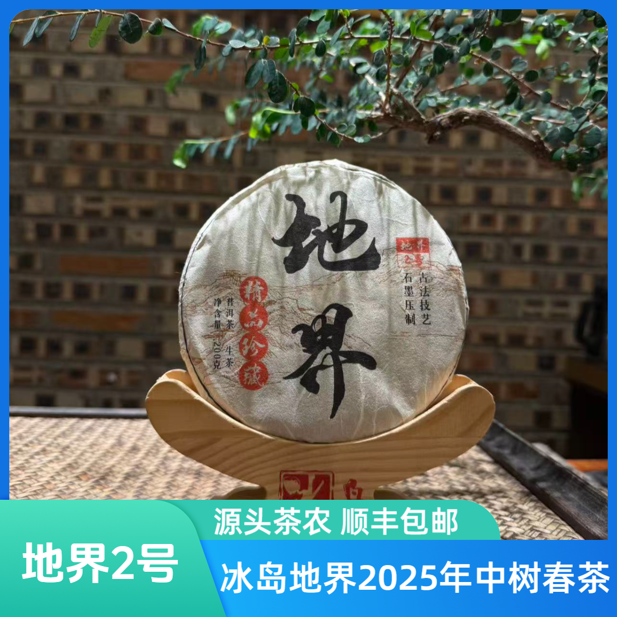 【地界2号】冰岛地界2025年 中树春 200克/饼 冰岛普洱生茶