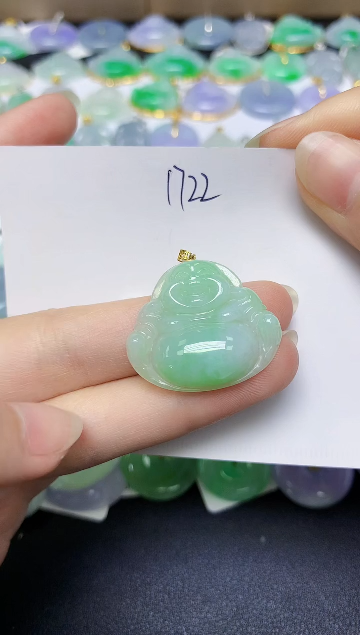 翡翠18K金镶嵌颈饰 天然缅甸翡翠A货