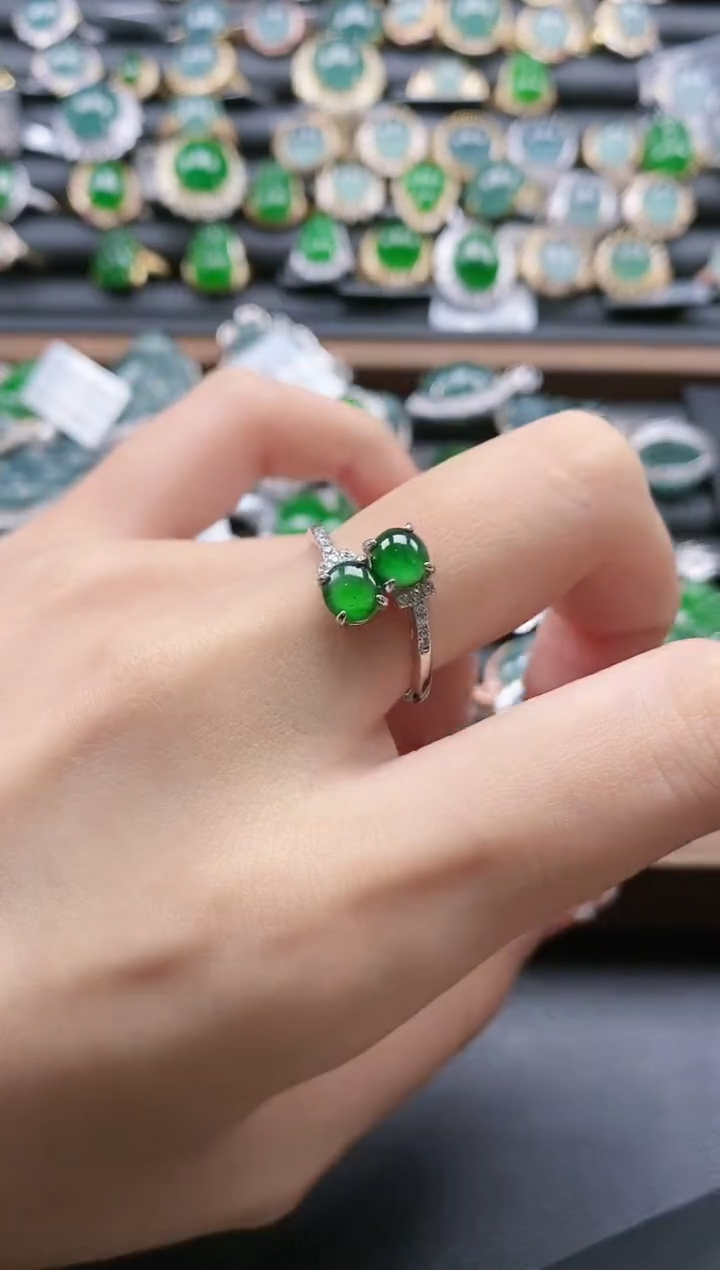 【闪购商品】翡翠戒指银S925镶嵌51151