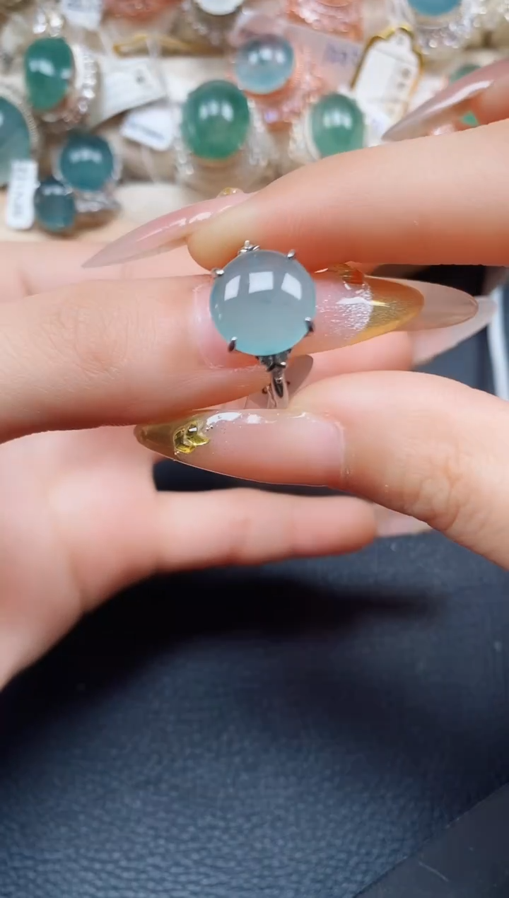 【闪购商品】翡翠戒指银S925镶嵌翡翠