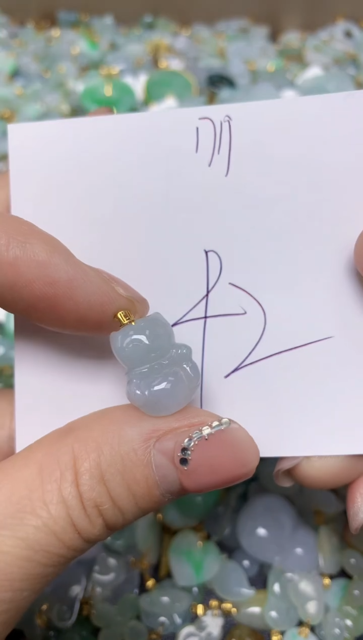 【闪购商品】翡翠挂件18K金镶嵌 天然翡翠A货