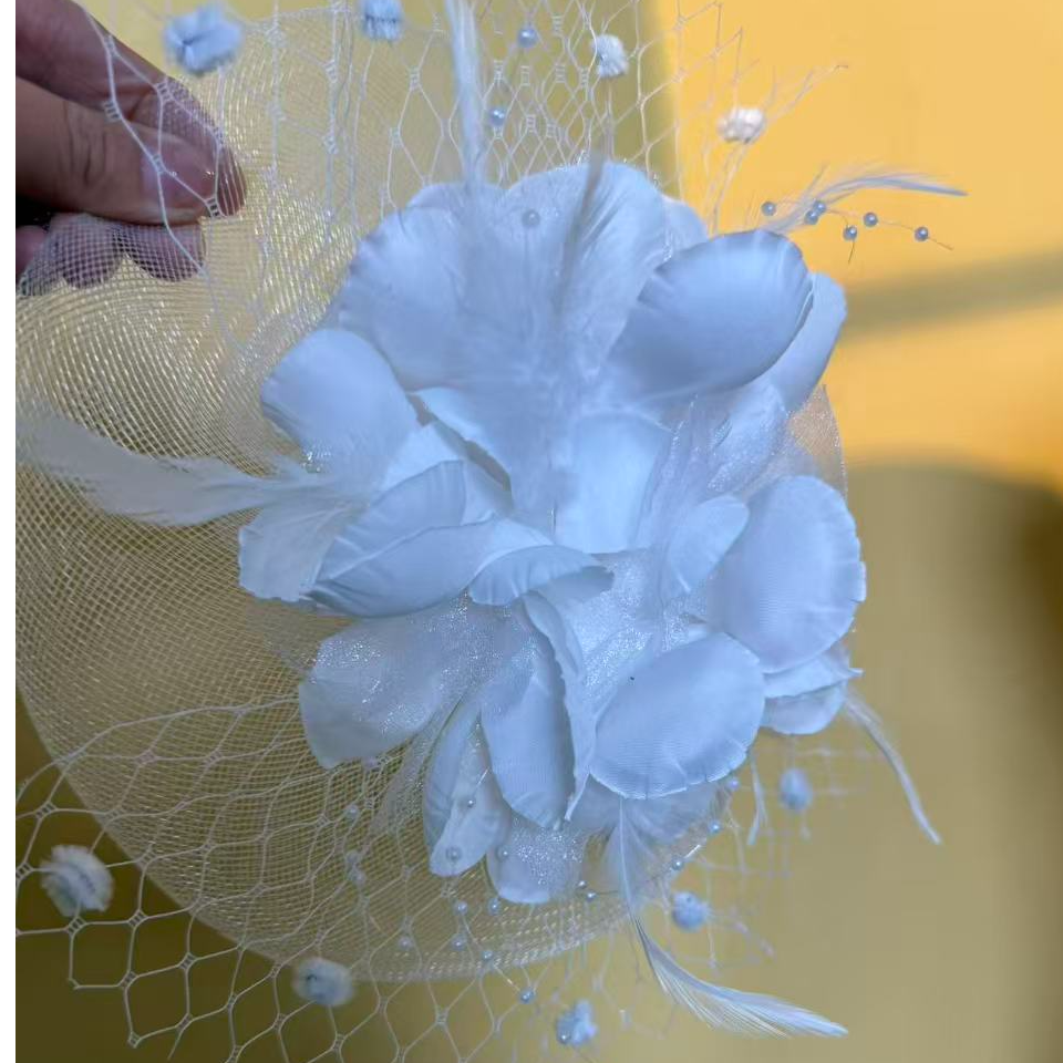 儿童潮服白色网纱礼帽配饰 随意搭配儿童礼服配饰艺桐轩儿童配饰