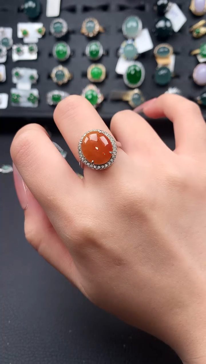 【闪购商品】翡翠戒指银S925镶嵌512414
