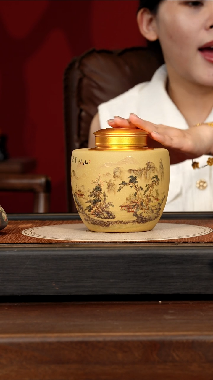 茶壶紫砂宜兴紫砂团团紫砂精选茶叶罐