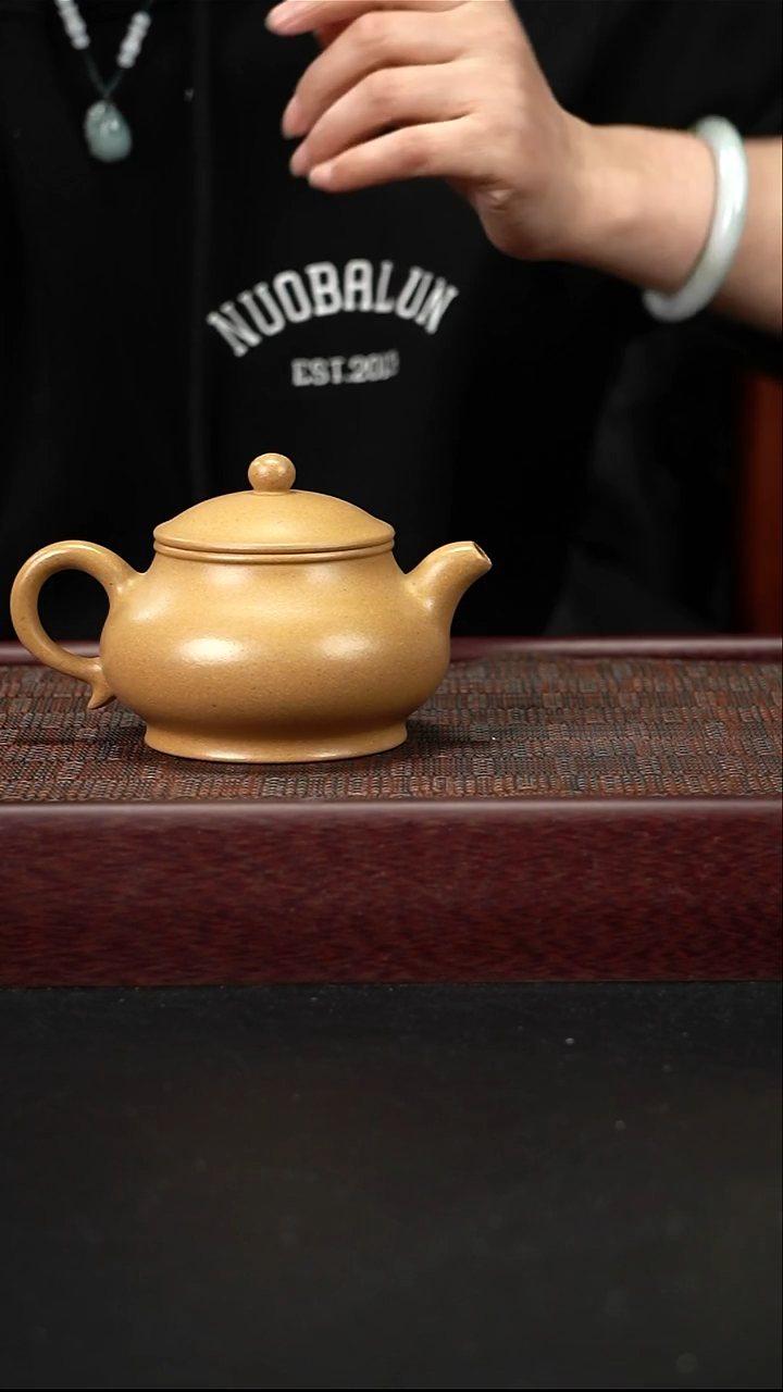 茶壶紫砂lzx黄金段潘壶260cc