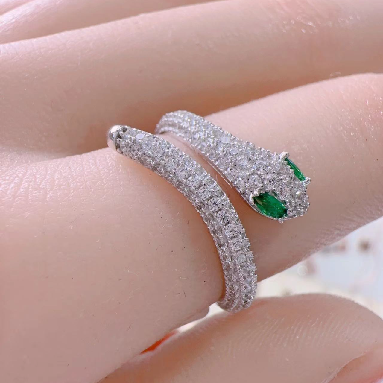 925银合成锆石银制品 S925银时尚戒指