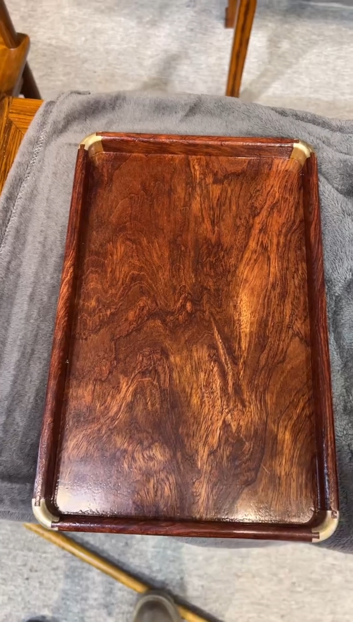 花梨木类登**远盘子 红木家居