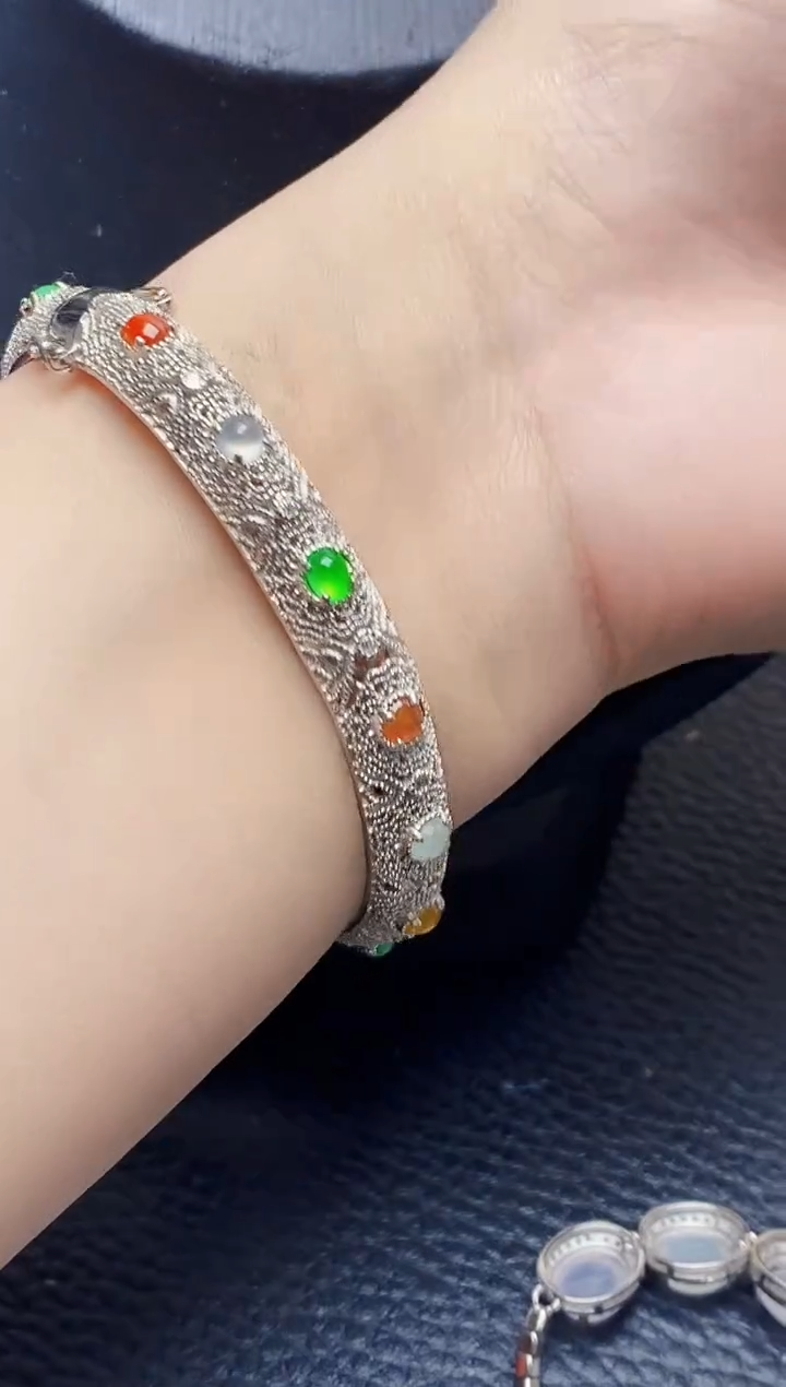 银S925镶嵌戒指翡翠3558