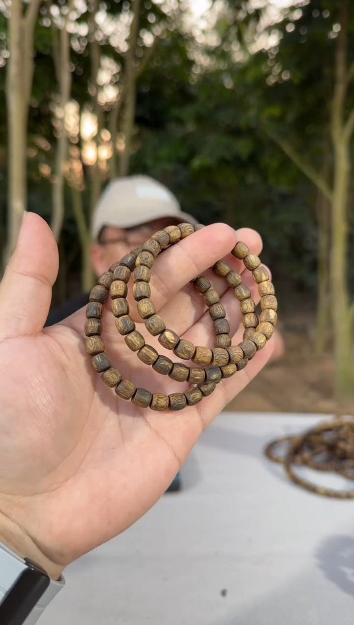 【闪购商品】沉香沉香碎屑惠州料直纹鼓珠0.7*4 多样性发一