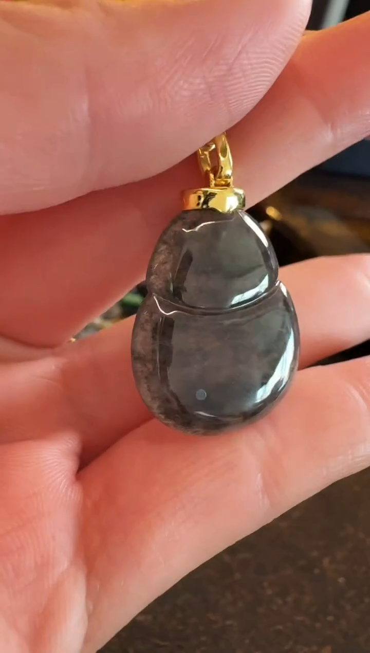 吊坠(不含链)18K金镶嵌翡翠吊坠