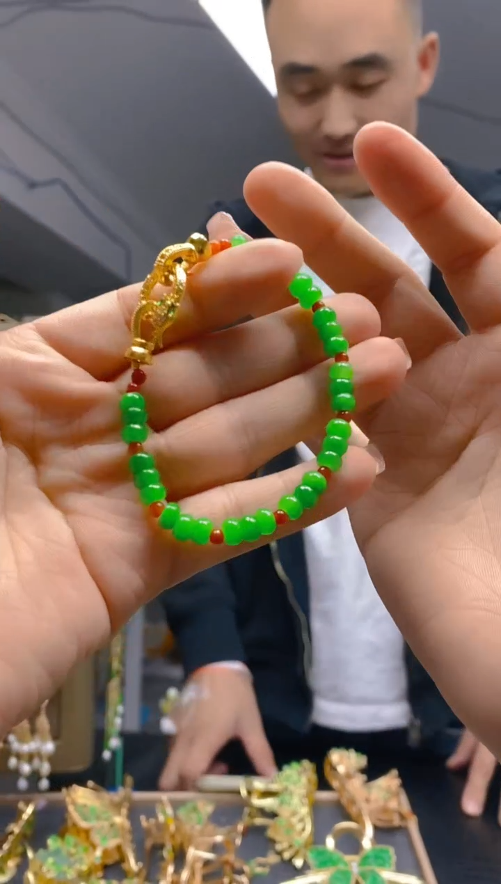 【闪购商品】翡翠耳饰合金0393翡翠手链