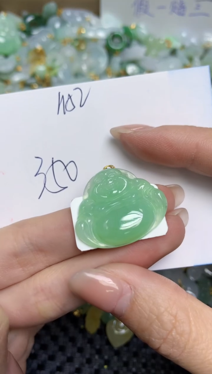 【闪购商品】翡翠颈饰18K金镶嵌天然缅甸A货翡翠