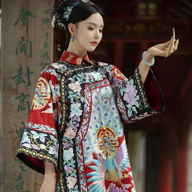 佳衣传统服饰晚清百态慈禧凤袍-有凤来仪-重工刺绣清宫服多色可选