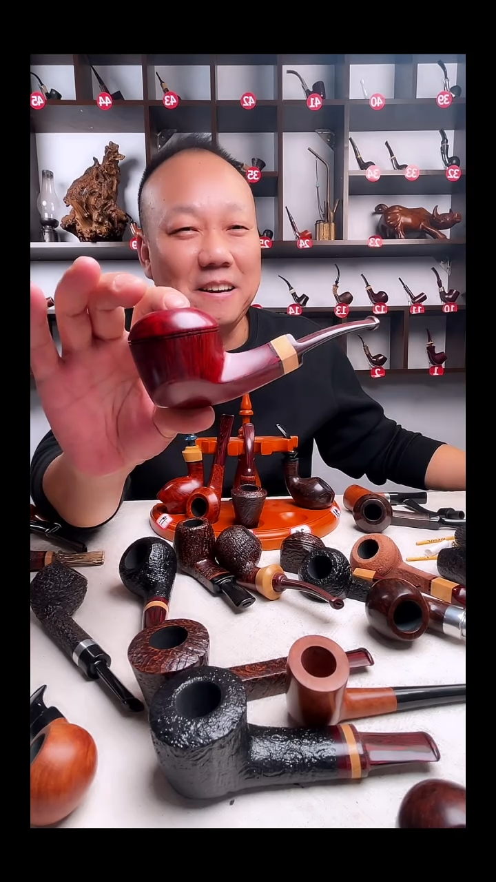 意大利石楠木手工打磨烟斗