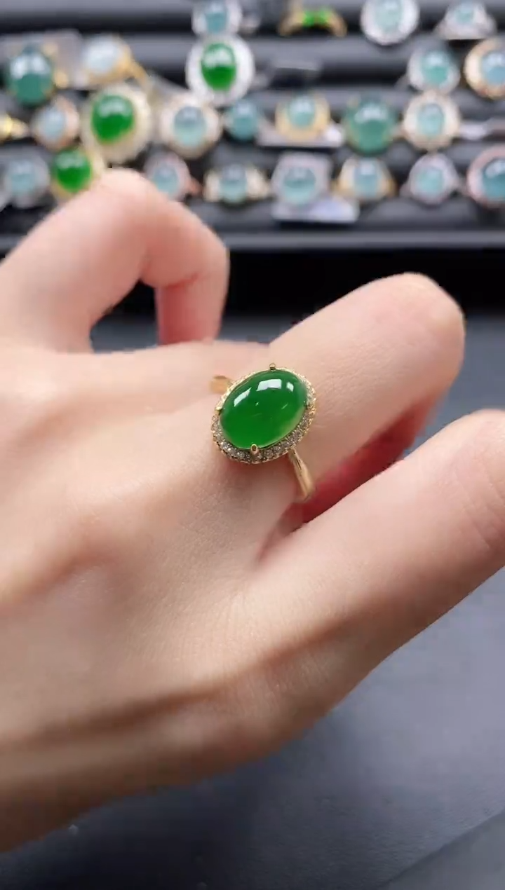 【闪购商品】翡翠戒指银S925镶嵌11111
