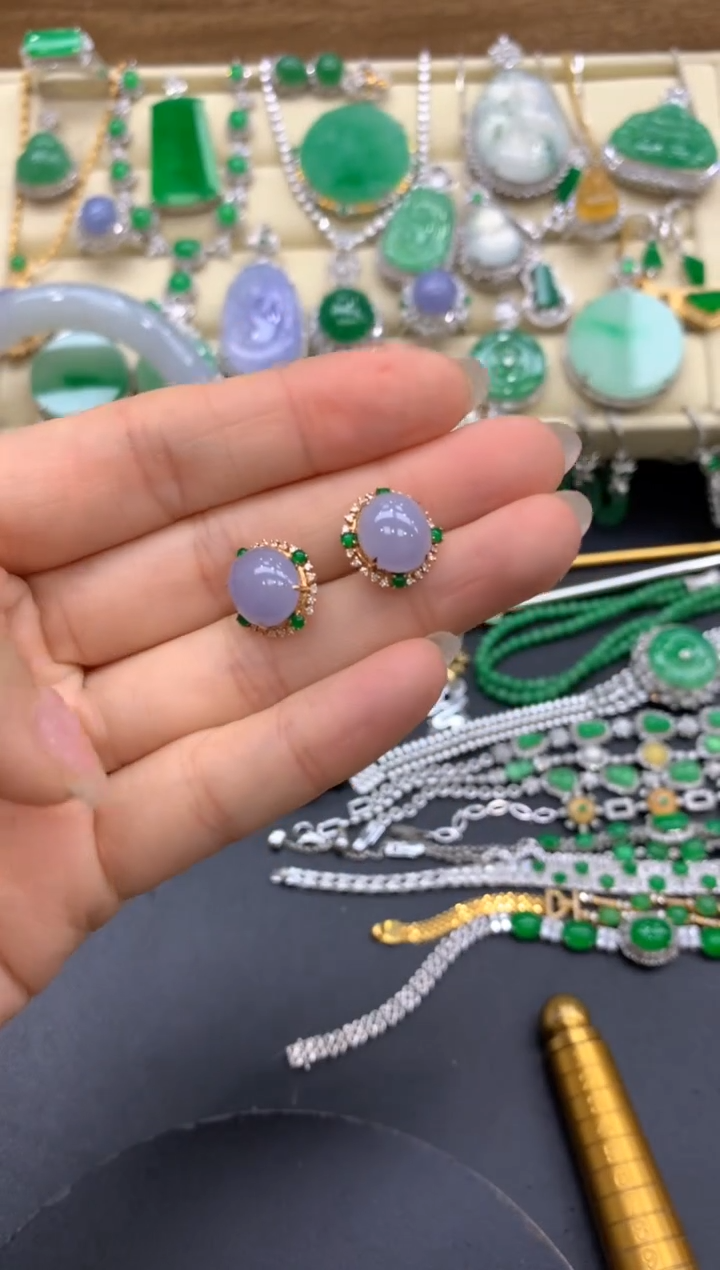 【闪购商品】翡翠耳饰18K金镶嵌330-中国好珍宝