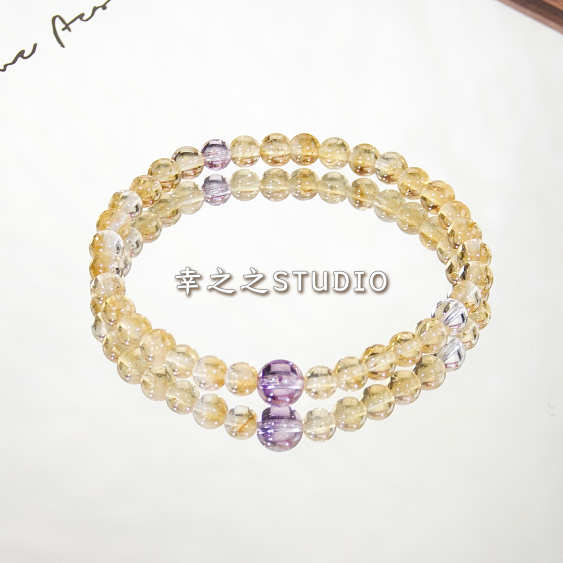s1819【来米】天然黄塔晶小咪手串精致百搭设计款手链 多样性发其一