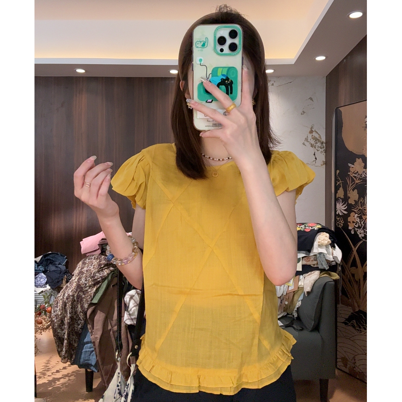 【LIbaibai】夏装2025年新款宽松薄款短袖衬衫上衣BB-2177