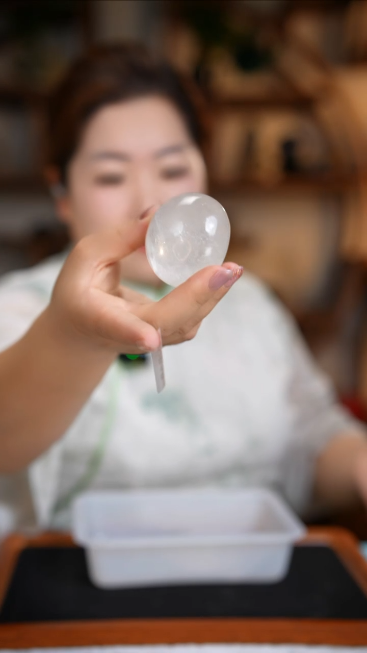 水晶珠宝半成品未镶嵌白水晶手握D848