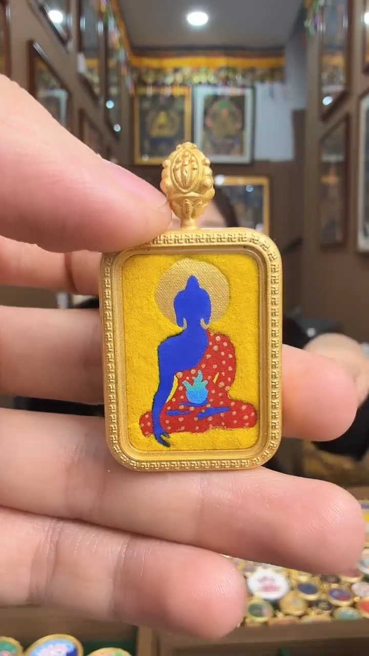 吊坠药师-纯手绘唐卡