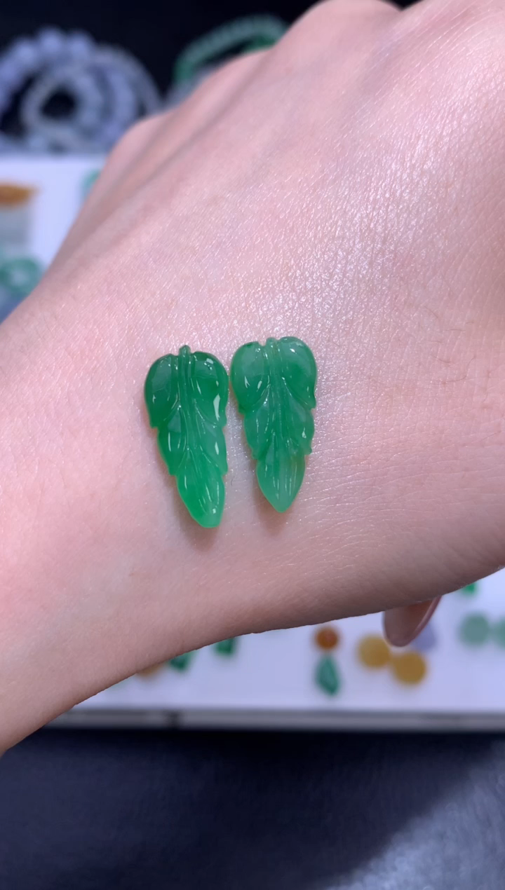 定制翡翠未镶嵌叶子