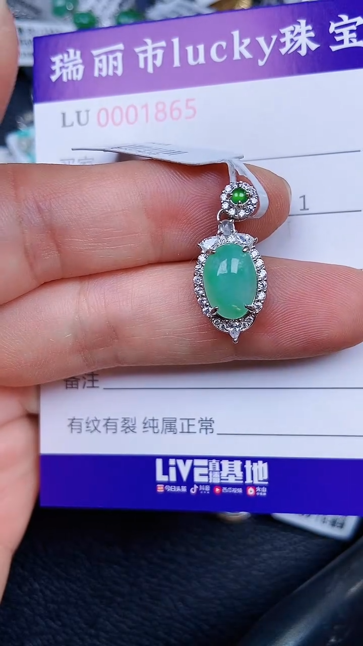颈饰银S925镶嵌翡翠1865